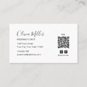 Elegante Kleurrijke Bloementuin Bloem QR Code Visitekaartje (Achterkant)