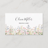 Elegante Kleurrijke Bloementuin Bloem QR Code Visitekaartje (Voorkant)