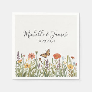 Elegante Kleurrijke Bloemige Boho Wilde Bloem Brui Servet