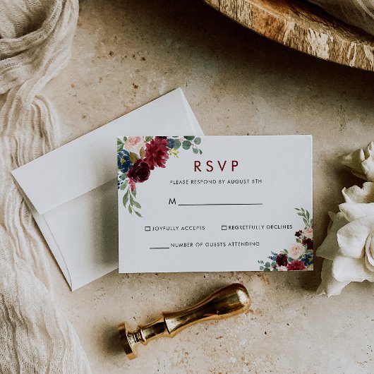Elegante Kleurrijke Bloemige Plezier RSVP