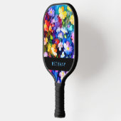 Elegante Kleurrijke Bloemrijke Gepersonaliseerde Pickleball Paddle (Links)