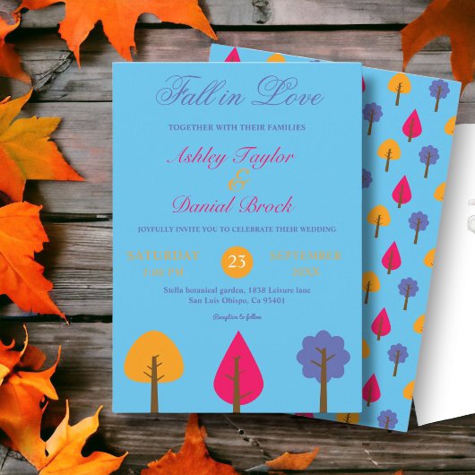 Elegante Kleurrijke Bomen Blauwe Rustieke Zomer Br Kaart