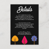 Elegante Kleurrijke Bomen Rustieke Zwarte Herfst B Informatiekaartje (Voorkant)