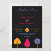 Elegante Kleurrijke Bomen Rustieke Zwarte Herfst B Kaart (Voorkant)