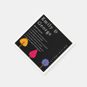 Elegante Kleurrijke Bomen Rustieke Zwarte Herfst B Servet (Hoek)