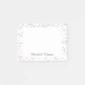 Elegante kleurrijke confetti gepersonaliseerd post-it® notes (Voorkant)
