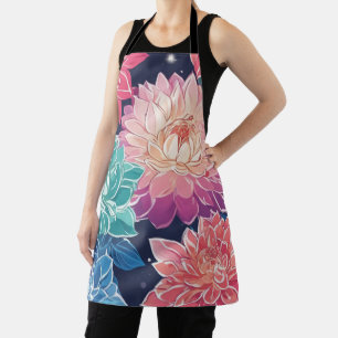 Elegante kleurrijke Dahlia bloemen op donkere acht Schort
