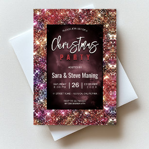 Elegante kleurrijke faux Glitter Kerstmis Kaart