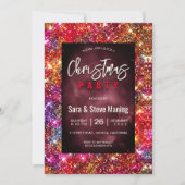 Elegante kleurrijke faux Glitter Kerstmis Kaart (Voorkant)