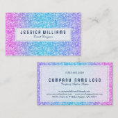 Elegante Kleurrijke Faux Glitter & Sparkles 3 Visitekaartje (Voorkant / Achterkant)