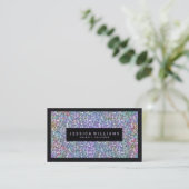 Elegante Kleurrijke Faux Glitter & Sparkles Print Visitekaartje (Staand voorkant)