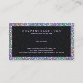 Elegante Kleurrijke Faux Glitter & Sparkles Print Visitekaartje (Achterkant)