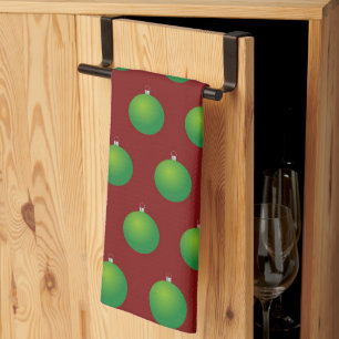 Elegante kleurrijke feestelijke winter kerstbal theedoek