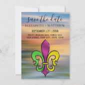 Elegante kleurrijke Fleur de Lis design uitnodigin Kaart (Achterkant)