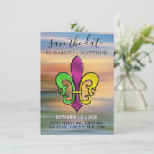 Elegante kleurrijke Fleur de Lis design uitnodigin Kaart (Staand voorkant)