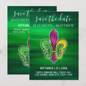 Elegante kleurrijke Fleur de Lis design uitnodigin Kaart (Voorkant / Achterkant)