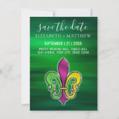 Elegante kleurrijke Fleur de Lis design uitnodigin Kaart (Achterkant)