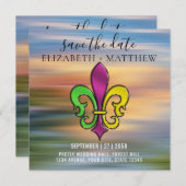 Elegante kleurrijke Fleur de Lis design uitnodigin Kaart (Voorkant / Achterkant)