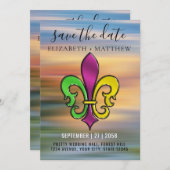 Elegante kleurrijke Fleur de Lis design uitnodigin Kaart (Voorkant / Achterkant)