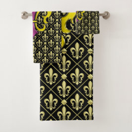 Elegante Kleurrijke Fleur De Lis Handdoek