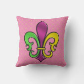 Elegante Kleurrijke Fleur De Lis Ontwerp Kussen (Achterkant)