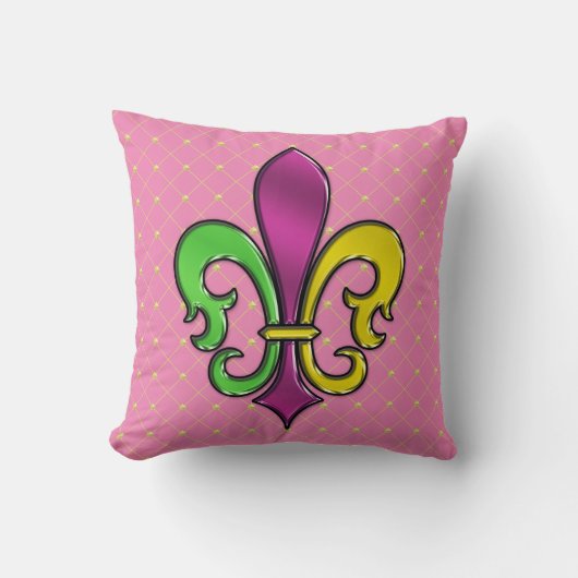 Elegante Kleurrijke Fleur De Lis Ontwerp Kussen (Voorkant)