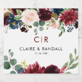 Elegante Kleurrijke Floral Delight Bruiloft Sparkling Wijnetiket (Enkel label)