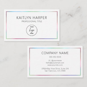 Elegante Kleurrijke Folie Frame Minimal Logo Visitekaartje