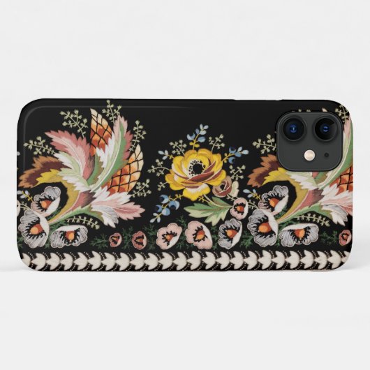 Elegante Kleurrijke  Geborduurde Bloemen Case-Mate iPhone Case (Achterkant (horizontaal))