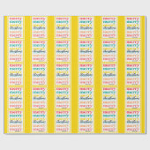 Elegante Kleurrijke Gele Gouden Sterren Vrolijke K Cadeaupapier (Vlak)