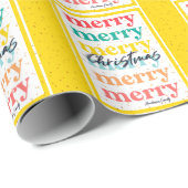 Elegante Kleurrijke Gele Gouden Sterren Vrolijke K Cadeaupapier (Rol Hoek)