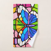 Elegante kleurrijke Glas in lood mozaïek vlinder Bad Handdoek (Handdoek)