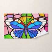 Elegante kleurrijke Glas in lood mozaïek vlinder Bad Handdoek (Handdoek)