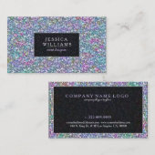 Elegante Kleurrijke Glitter & Sparkles Print Visitekaartje (Voorkant / Achterkant)