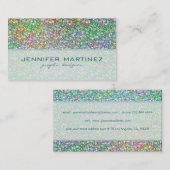 Elegante kleurrijke glitter textuur-groene bovento visitekaartje (Voorkant / Achterkant)