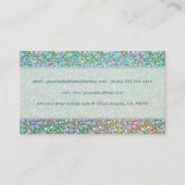 Elegante kleurrijke glitter textuur-groene bovento visitekaartje (Achterkant)
