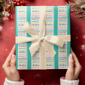 Elegante Kleurrijke Groen Gouden Sterren Vrolijk K Cadeaupapier