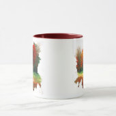 Elegante kleurrijke herfstbos Waterverf monogram Mok (Midden)