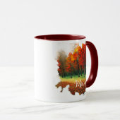 Elegante kleurrijke herfstbos Waterverf monogram Mok (Voorkant rechts)