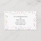 Elegante Kleurrijke Huwelijksconfetti Script Visitekaartje (Achterkant)