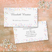 Elegante Kleurrijke Huwelijksconfetti Script Visitekaartje