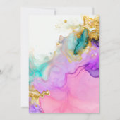 Elegante Kleurrijke Inkt Waterverf Abstracte Bruil Kaart (Achterkant)