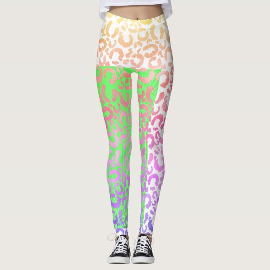 Elegante Kleurrijke Ipanema Luipaard Dierenprint Leggings (Voorkant)