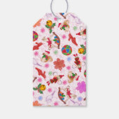 Elegante kleurrijke kitsch Waterverf Ditsy vakanti Cadeaulabel (Voorkant)