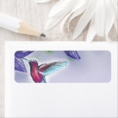 elegante kleurrijke kolibrie en paarse bloemen etiket (Insitu)