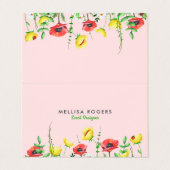 Elegante Kleurrijke Lente Bloemen Rand 2 Visitekaartje (Buitenkant ongevouwen)