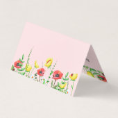Elegante Kleurrijke Lente Bloemen Rand 2 Visitekaartje (Achterkant)