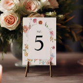 Elegante Kleurrijke Lente Bloemen Tafelnummer Kaar