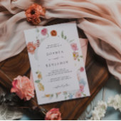 Elegante Kleurrijke Lente Bloemen Trouwboog Kaart