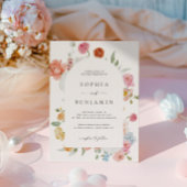 Elegante Kleurrijke Lente Bloemen Trouwboog Kaart